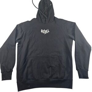 Rebel Vengeance Hoodie Mens XL Black Spiderweb Metal Grunge Goth Skater Street